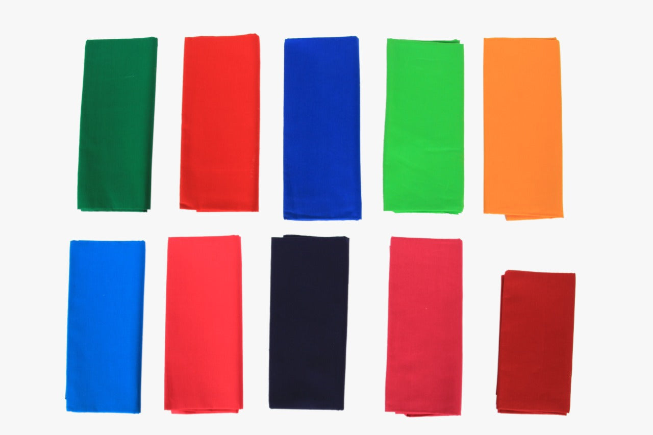 COTTON BLOUSE PIECE MATERIAL 1 METRE PLAIN SET OF 10