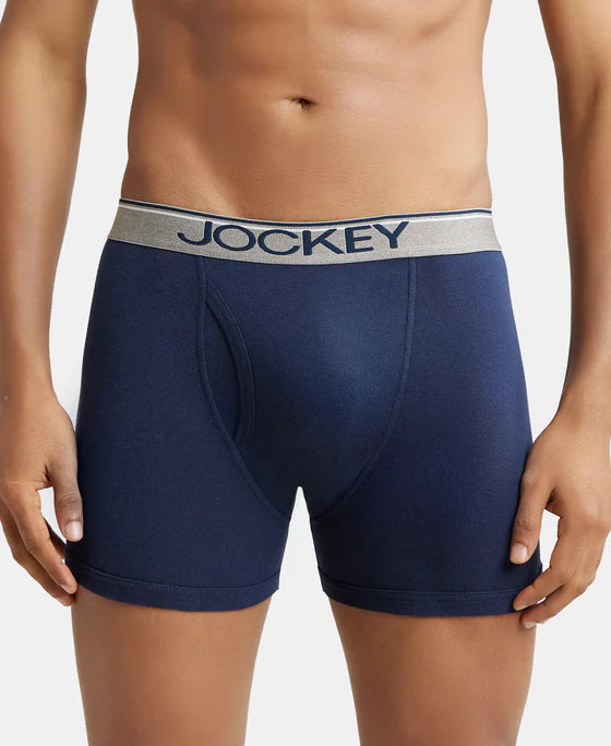 Jockey 8009 Men's Super Combed Cotton Rib Solid Boxer Brief with Ultrasoft Waistband (Pack of 1)