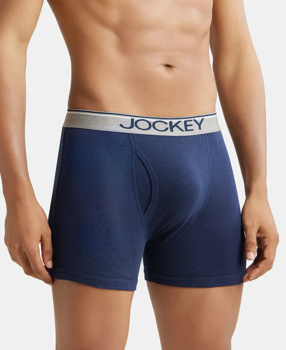 Jockey 8009 Men's Super Combed Cotton Rib Solid Boxer Brief with Ultrasoft Waistband (Pack of 1)