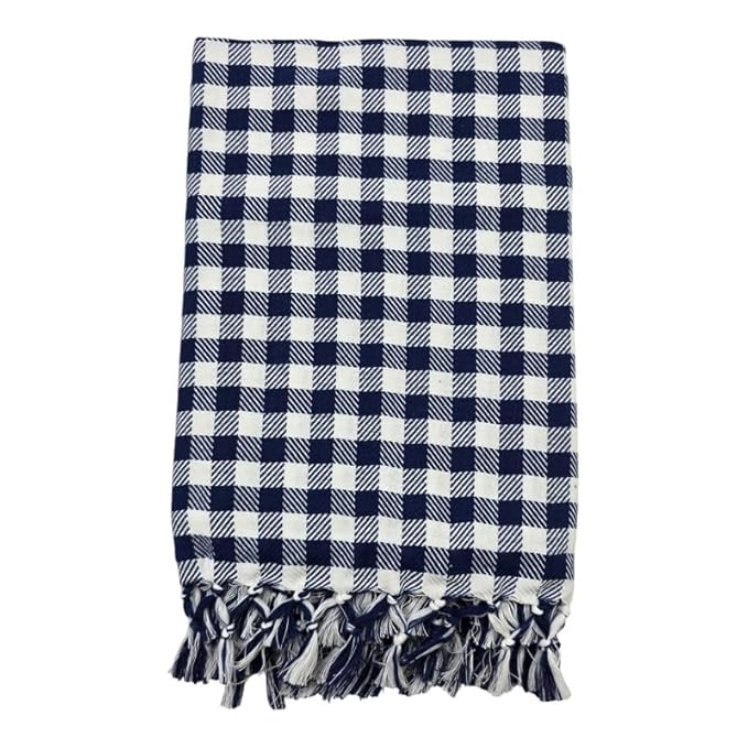 Bath Premium Cotton Towels | Light Weight Turkish Style Checks Bath Towels for Men | (30 X 65 CM, Large Size) Luxuriously Soft & Checks Pattern Towels