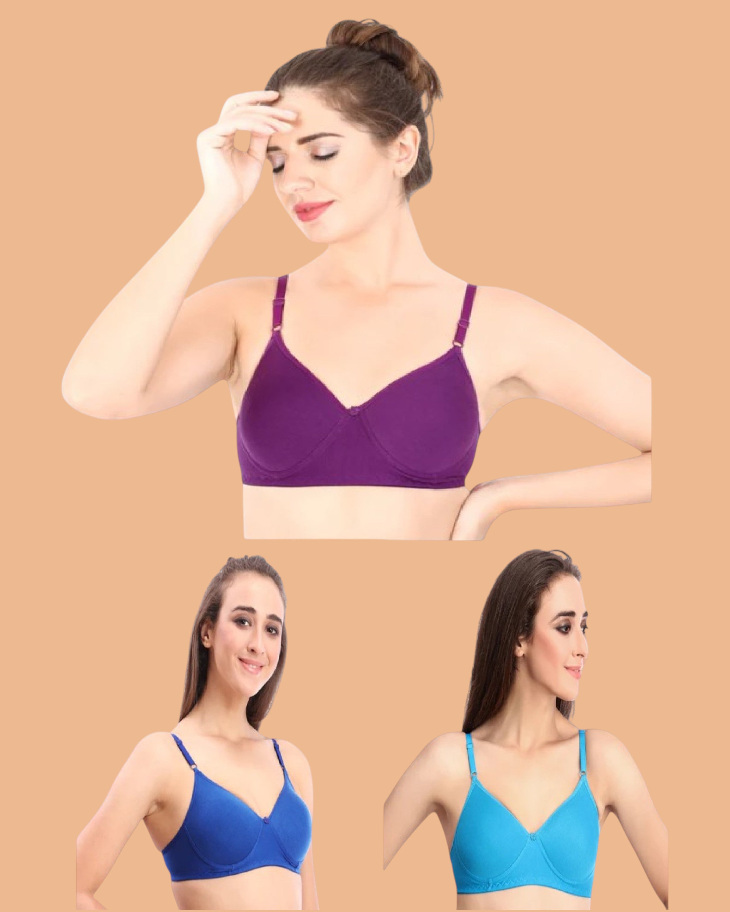 Prithvi Ayathi Pad Bra I Every Day I  Padded Bra  (Random Colours)