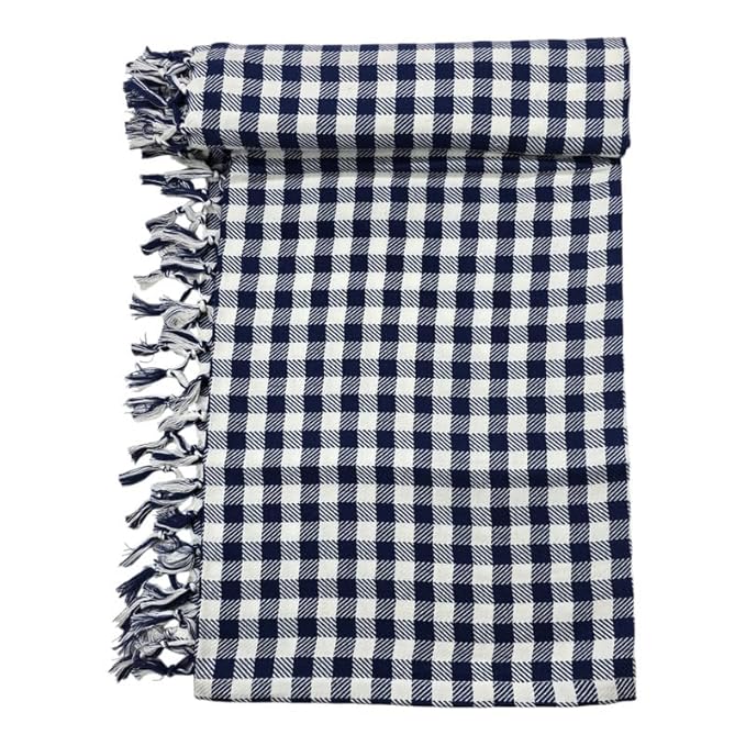 Bath Premium Cotton Towels | Light Weight Turkish Style Checks Bath Towels for Men | (30 X 65 CM, Large Size) Luxuriously Soft & Checks Pattern Towels