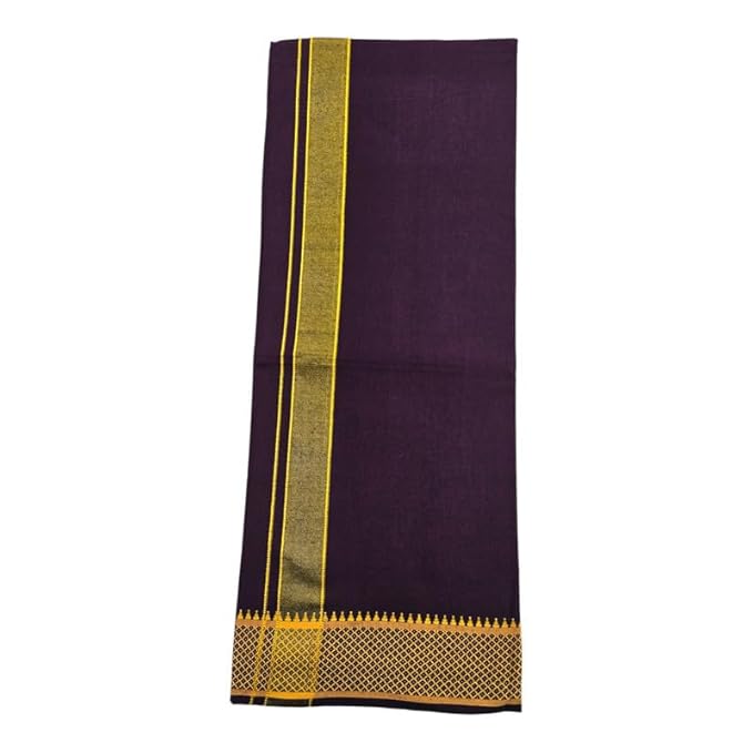 Cotton Color Dhotis for Men | Devotional or Temple Wear Dhoti | Mundu for Men | Padayappa Border Dhoti for Puja, Festivals, Religious and Casual Home Wear