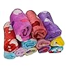 Soft Baby Face Towels – Pack of 12 | 25x25 cm | 400 GSM Super Absorbent & Skin-Friendly Washcloths for Kids, Women & Newborns | Multicolor Printed Handkerchief Set (Flower)