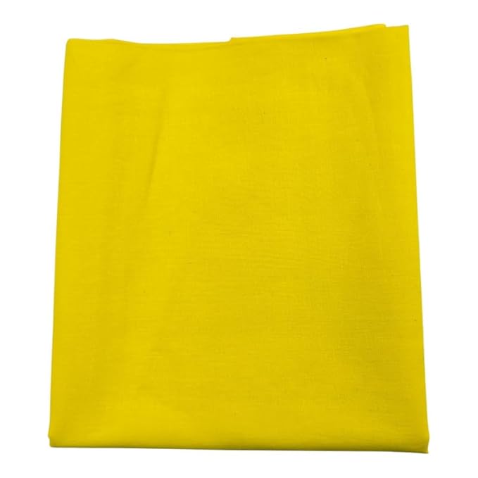 Cotton Plain Pooja Aasan Cloth/Chowki Aasan Kapda - 1 MTR Puja Kapda Vastra Cloth for All God Puja Mandir and Temple - Pack of 3 (Yellow, White and Mango Yellow)