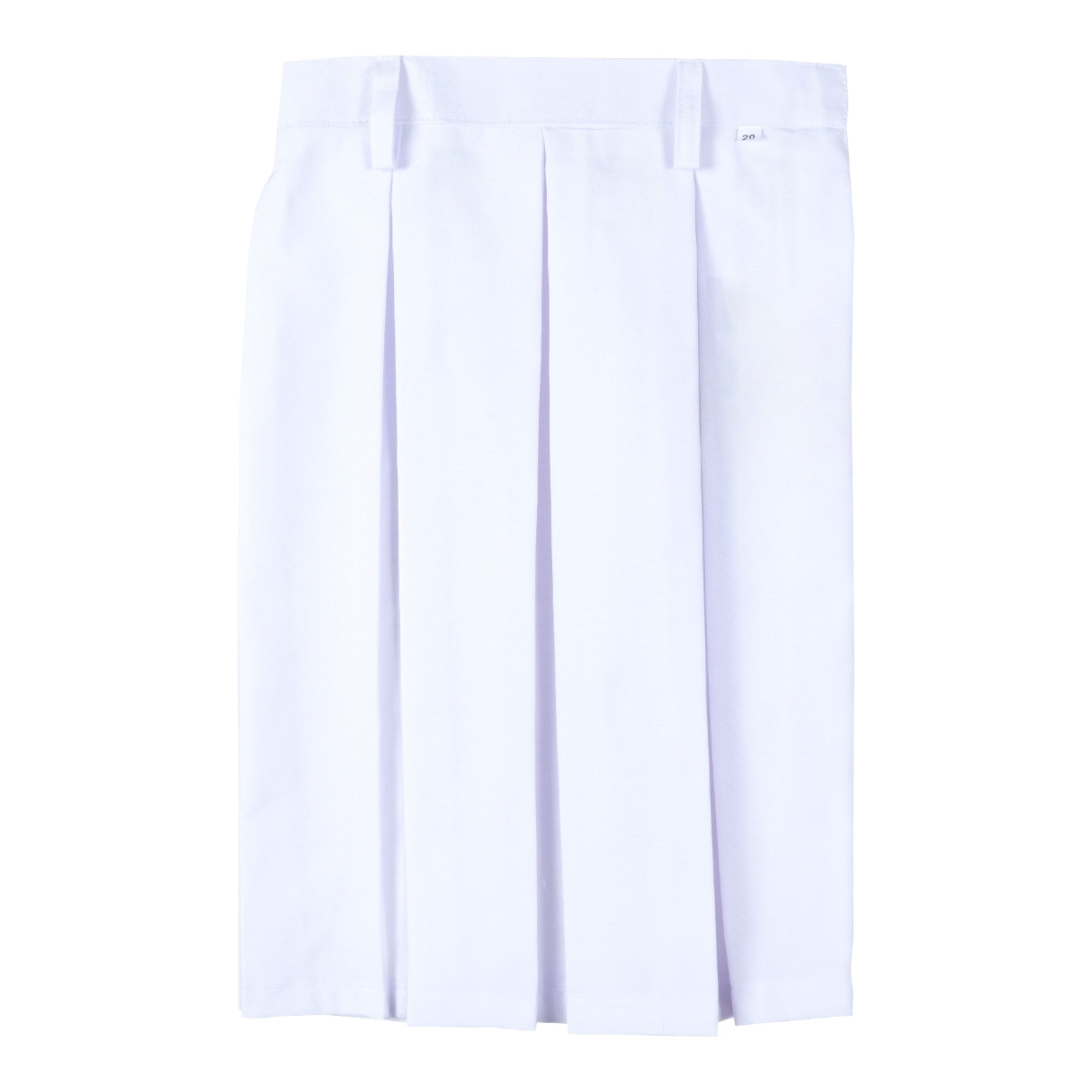 Girls Terrycot One Side Pleated Skirt, Girl's Skirt School Uniform , WHITE SKIRT