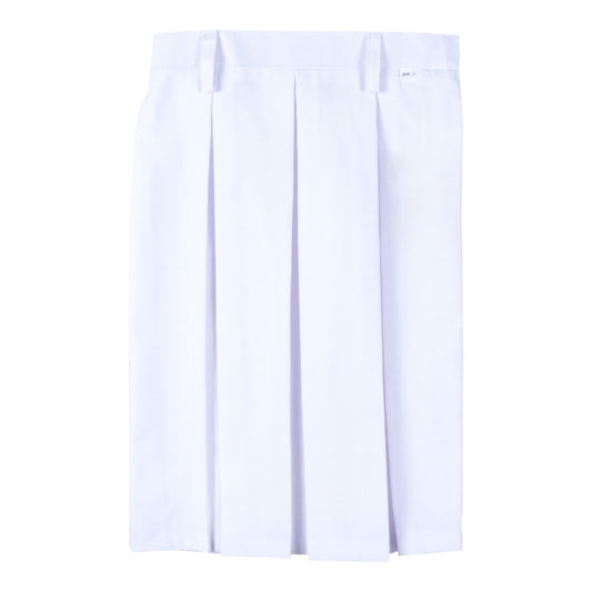 Girls Terrycot One Side Pleated Skirt, Girl's Skirt School Uniform , WHITE SKIRT