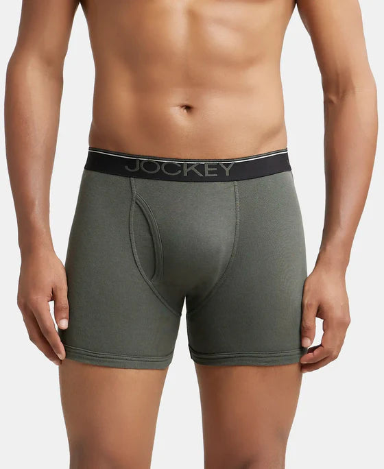 Jockey 8009 Men's Super Combed Cotton Rib Solid Boxer Brief with Ultrasoft Waistband (Pack of 1)