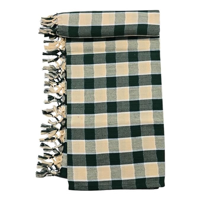 Bath Premium Cotton Towels | Light Weight Turkish Style Checks Bath Towels for Men | (30 X 65 CM, Large Size) Luxuriously Soft & Checks Pattern Towels