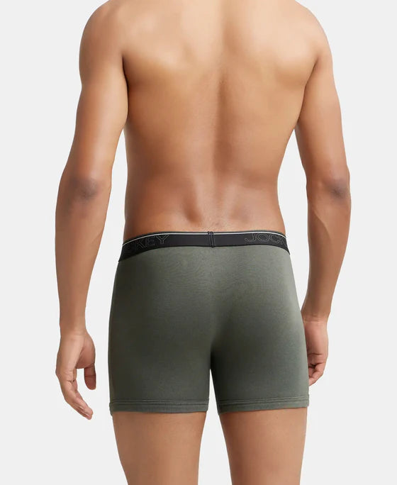 Jockey 8009 Men's Super Combed Cotton Rib Solid Boxer Brief with Ultrasoft Waistband (Pack of 1)