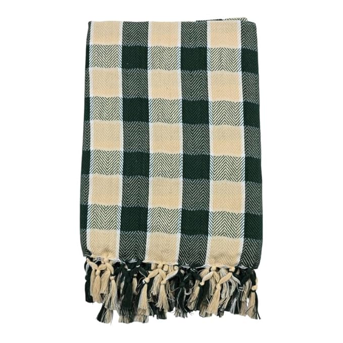 Bath Premium Cotton Towels | Light Weight Turkish Style Checks Bath Towels for Men | (30 X 65 CM, Large Size) Luxuriously Soft & Checks Pattern Towels