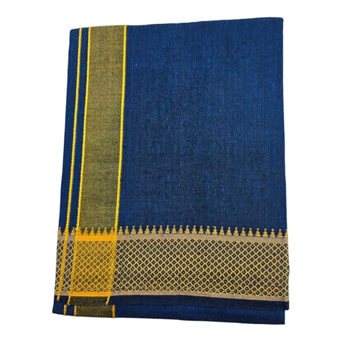 Cotton Color Dhotis for Men | Devotional or Temple Wear Dhoti | Mundu for Men | Padayappa Border Dhoti for Puja, Festivals, Religious and Casual Home Wear