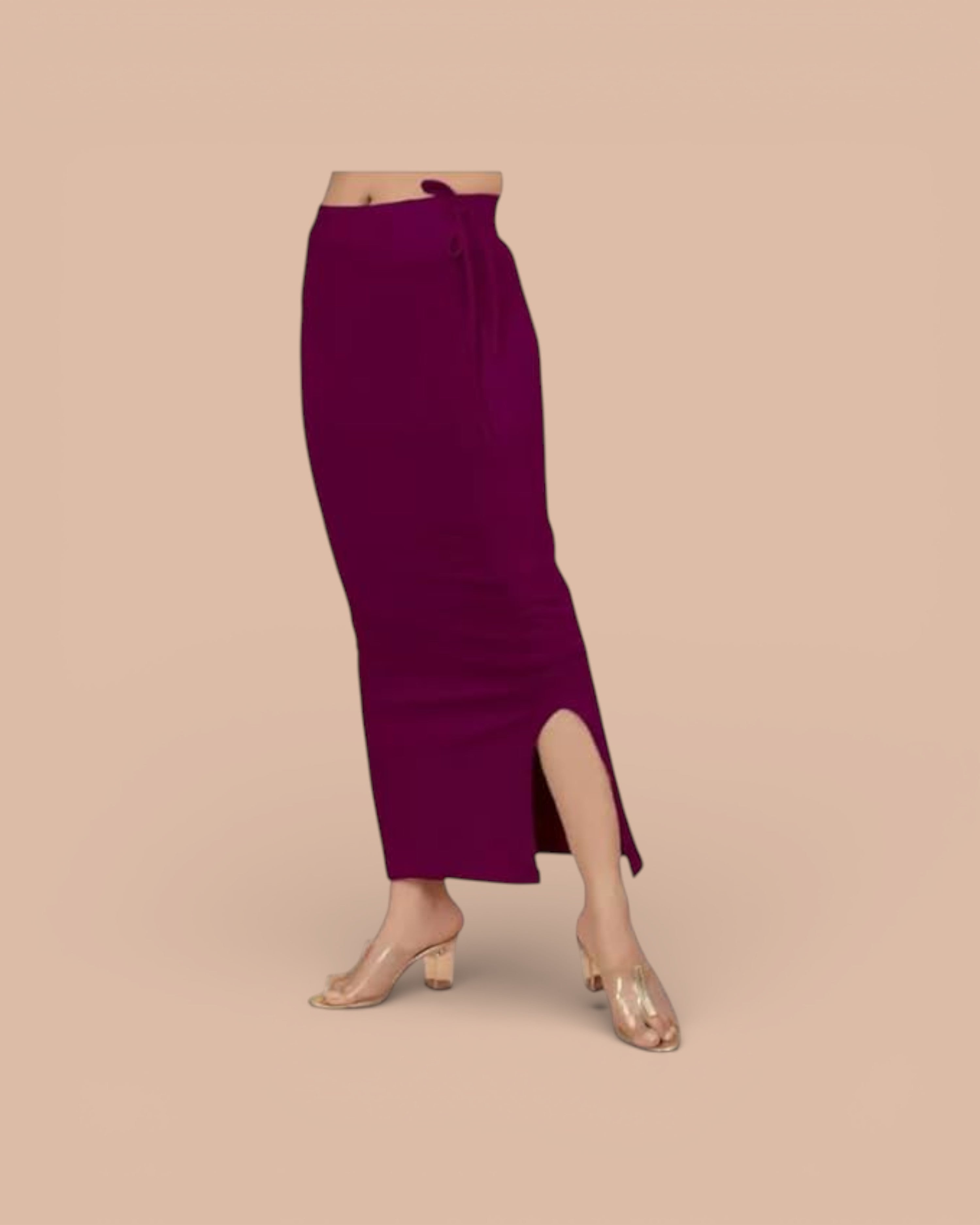 Blended Stretchable Saree Shapewear Petticoat, Skirts, Spandex Saree Shapewear for Women and Girl's Petticoat with Side Slit