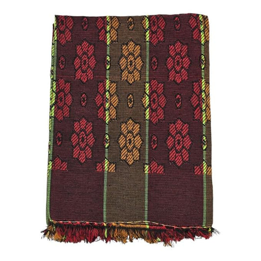Single Size Pure Cotton Solapur Chaddar/Cotton Bedsheet for All Weather, Daily Use (60x90 Inch)