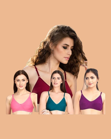 Prithvi Prency Bra I Every Day Non Padded Bra  (Multicolour Colours)