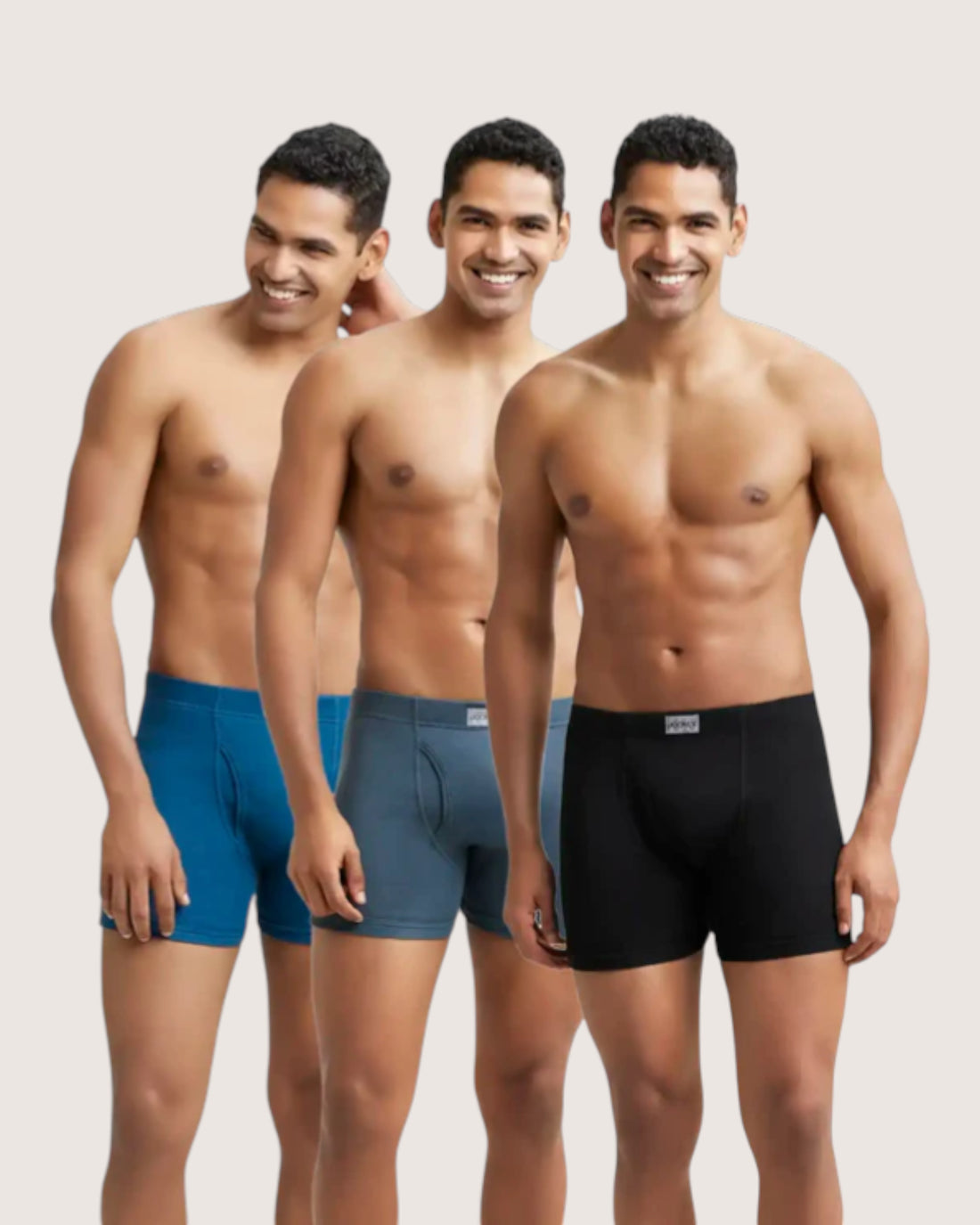 Jockey 8009 Men's Super Combed Cotton Rib Solid Boxer Brief with Ultrasoft Waistband (Pack of 3)
