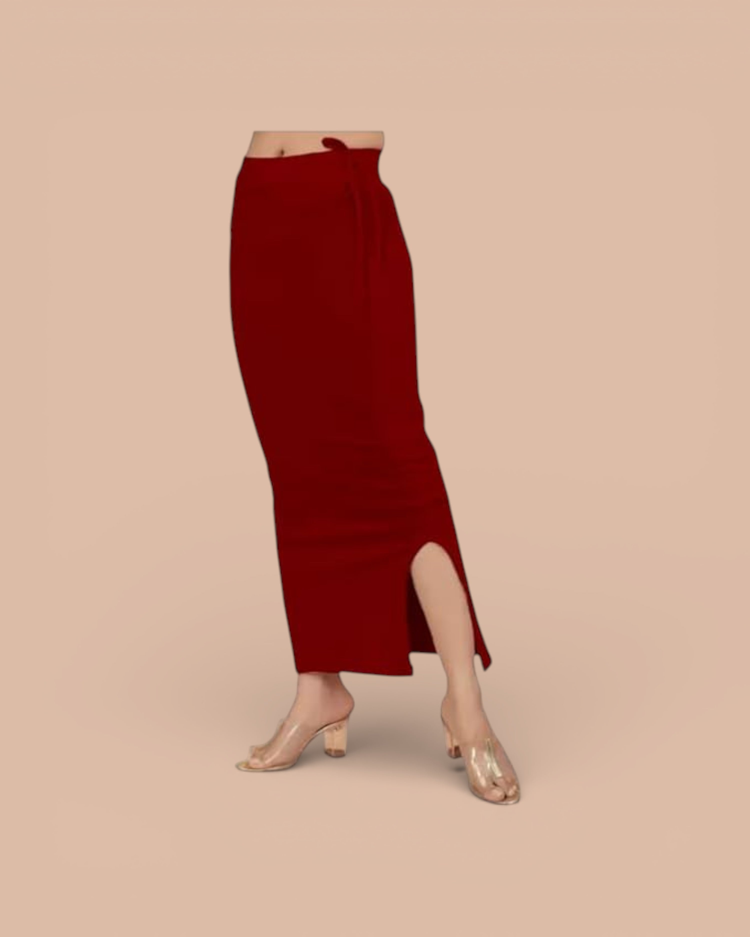 Blended Stretchable Saree Shapewear Petticoat, Skirts, Spandex Saree Shapewear for Women and Girl's Petticoat with Side Slit