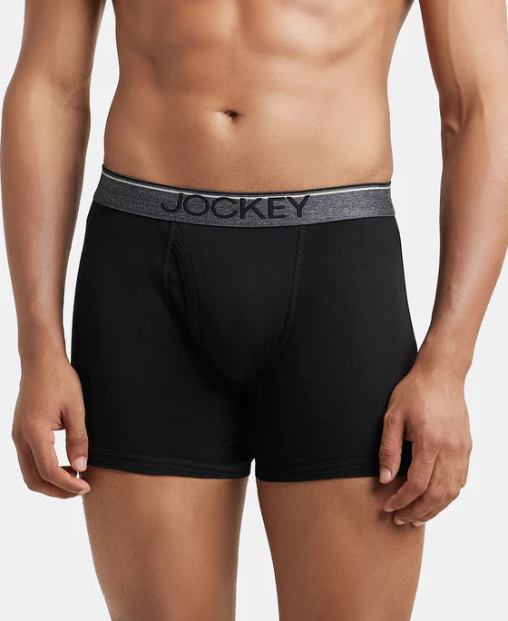 Jockey 8009 Men's Super Combed Cotton Rib Solid Boxer Brief with Ultrasoft Waistband (Pack of 1)