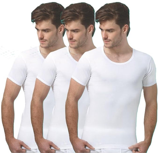 VIKING® Men's Cotton Vests - Combo of 3 (Golden Velviraised Sleeve Vest) (90 CM)