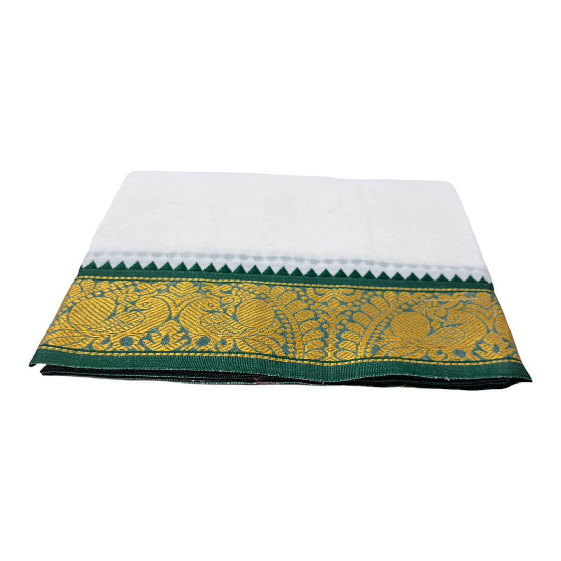 COTTON Mens Panchakacham 9X5 Unbleached Cotton Dhoti + Towel set