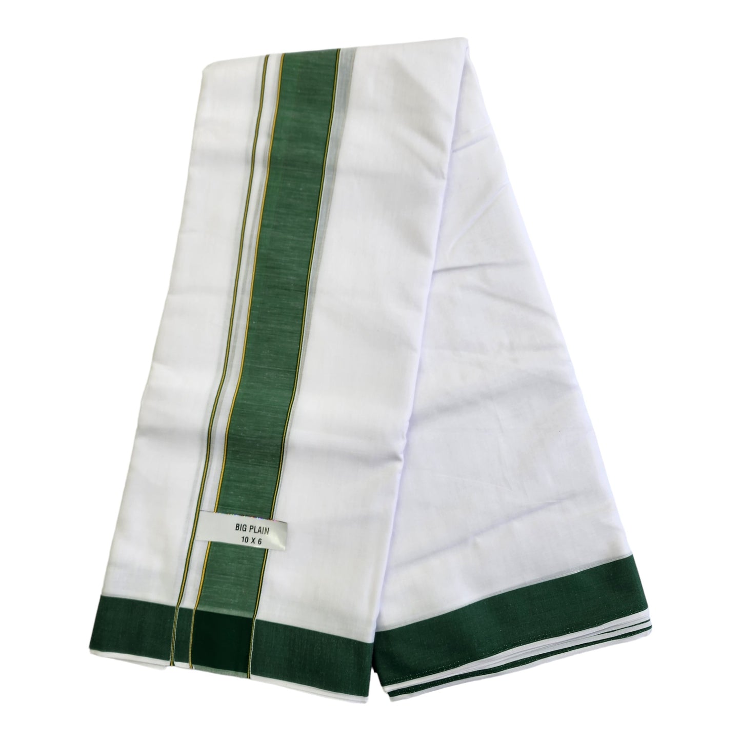 Dhoties Men's Traditional Cotton Dhoti With Cotton Border White Dhoti Panchakacham Unstitched Size 10X6 (or) 4.60 Mtr Dhoti with 2.70 Mtr Angavastram