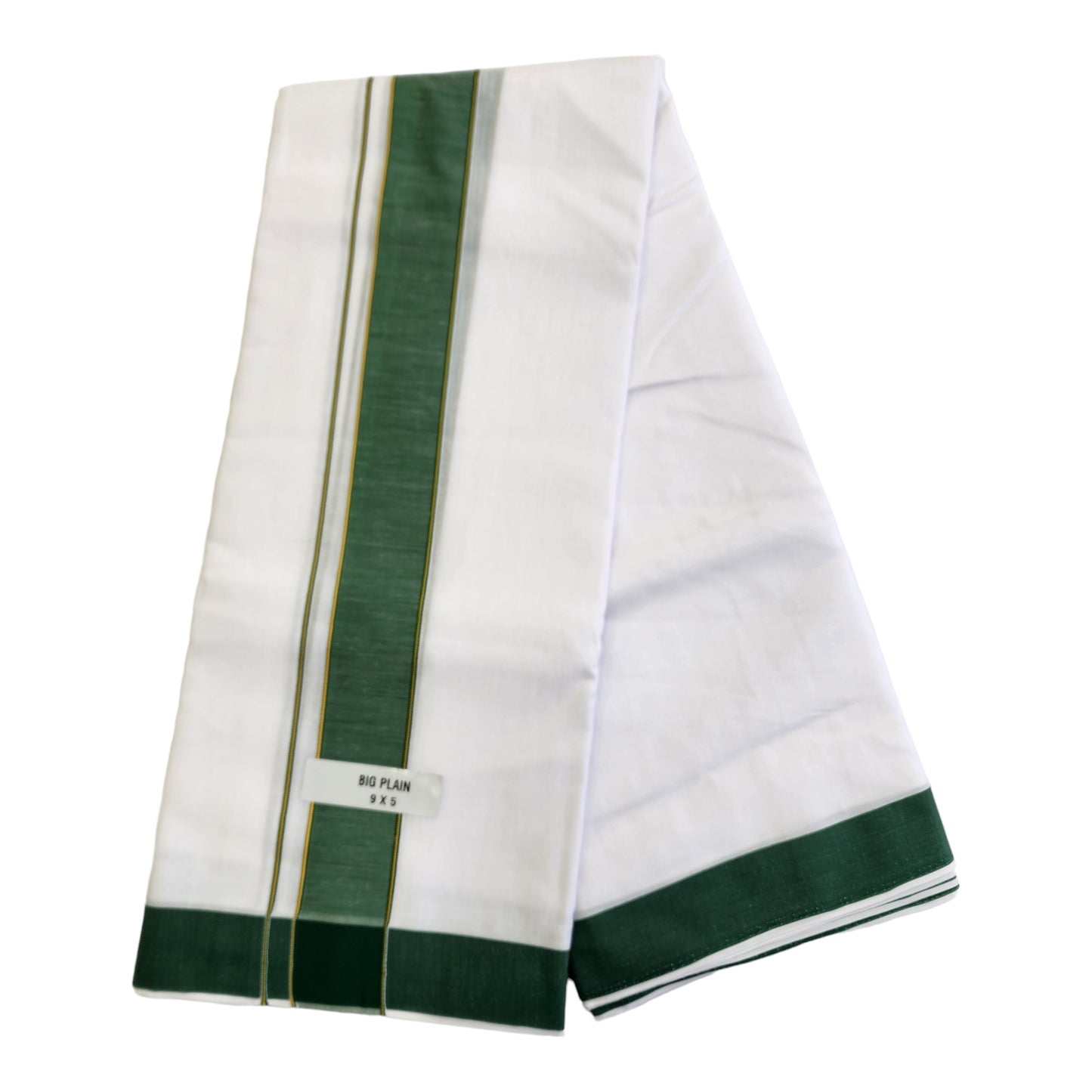 Dhoties Men's Traditional Pure Cotton Bleached White Dhoti With Cotton Color Border Size 9X5 (or) 4.15 Mtr Dhoti with 2.30 Mtr Angavastram