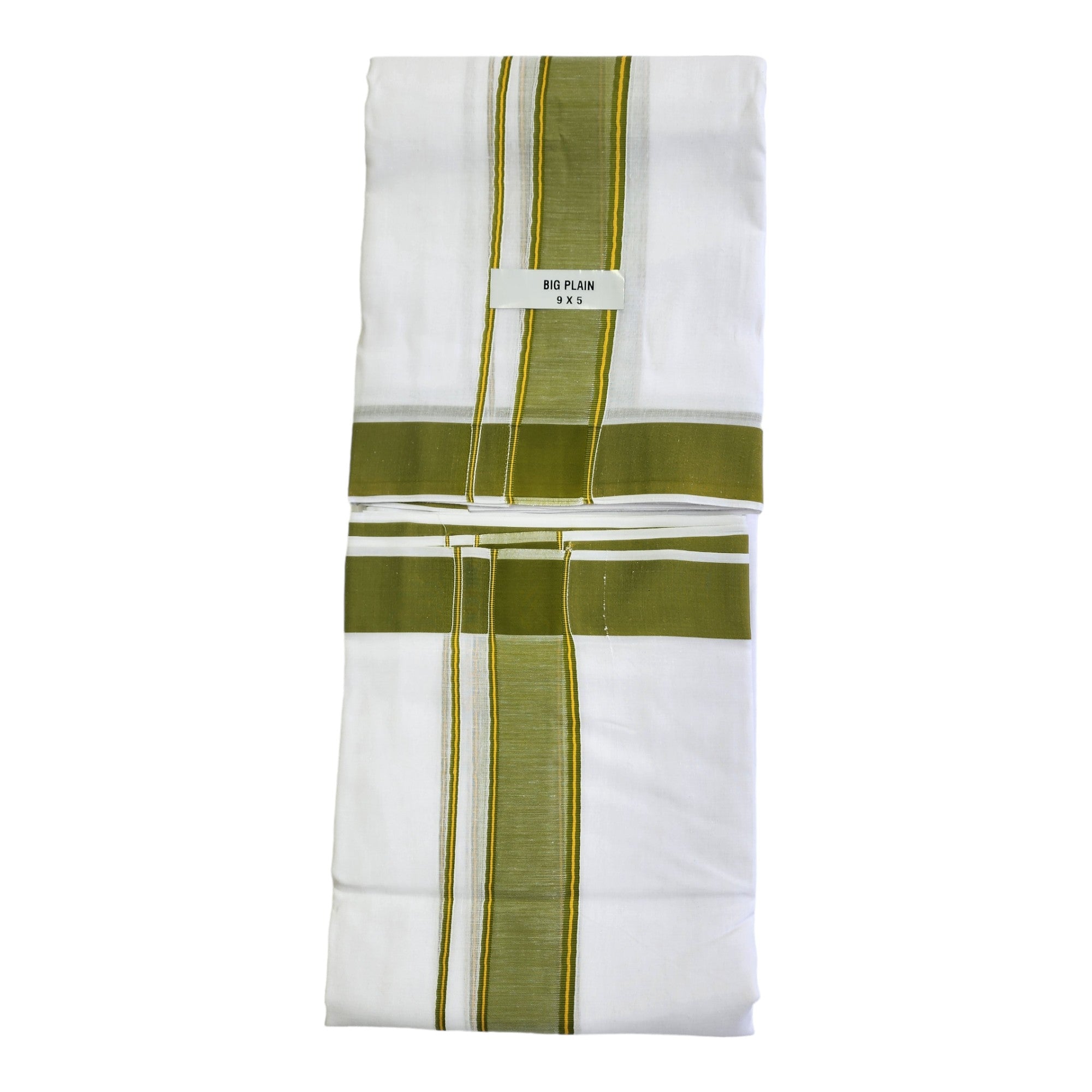 Dhoties Men's Traditional Pure Cotton Bleached White Dhoti With Cotton Color Border Size 9X5 (or) 4.15 Mtr Dhoti with 2.30 Mtr Angavastram