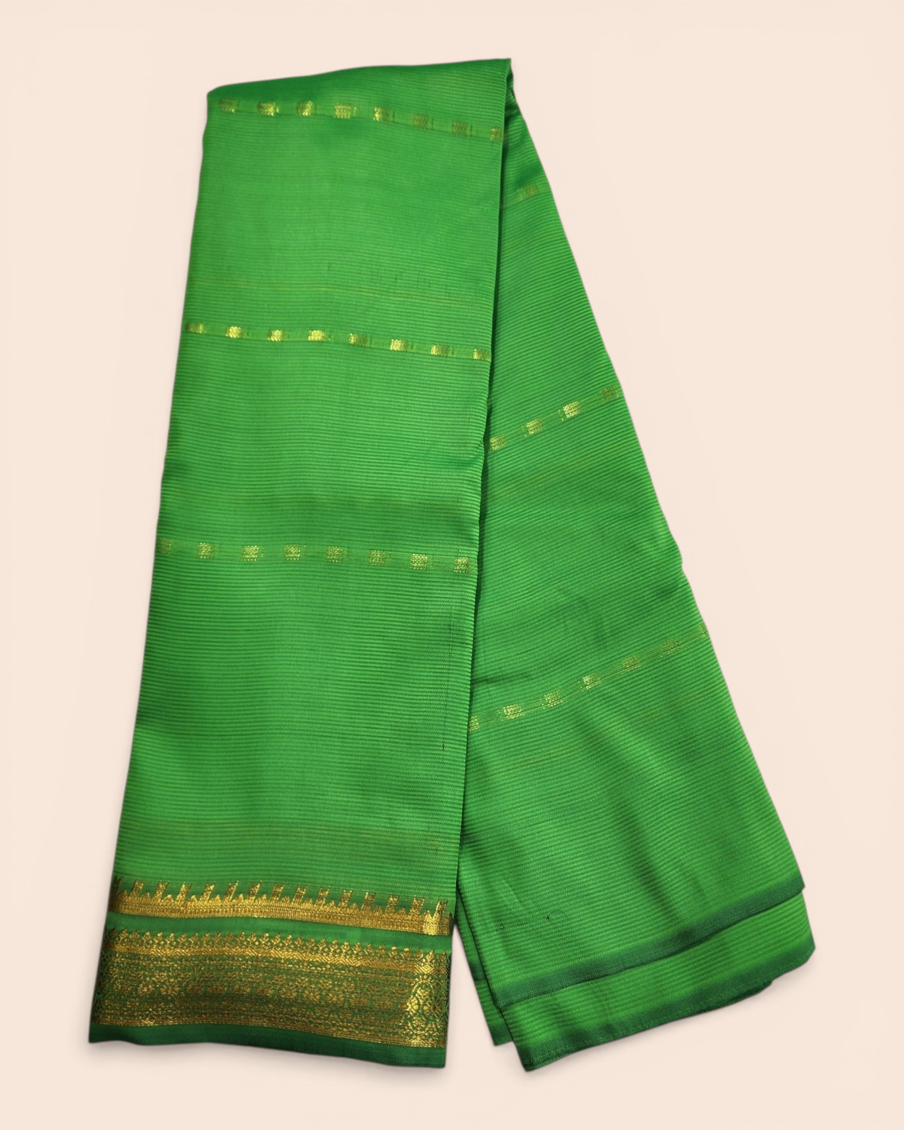 Amman Saree Cut Butta Pattu Devi Dress/Deity Dress, Om Skathi Saree, Temple Border Swamy Saree (6 Yards )