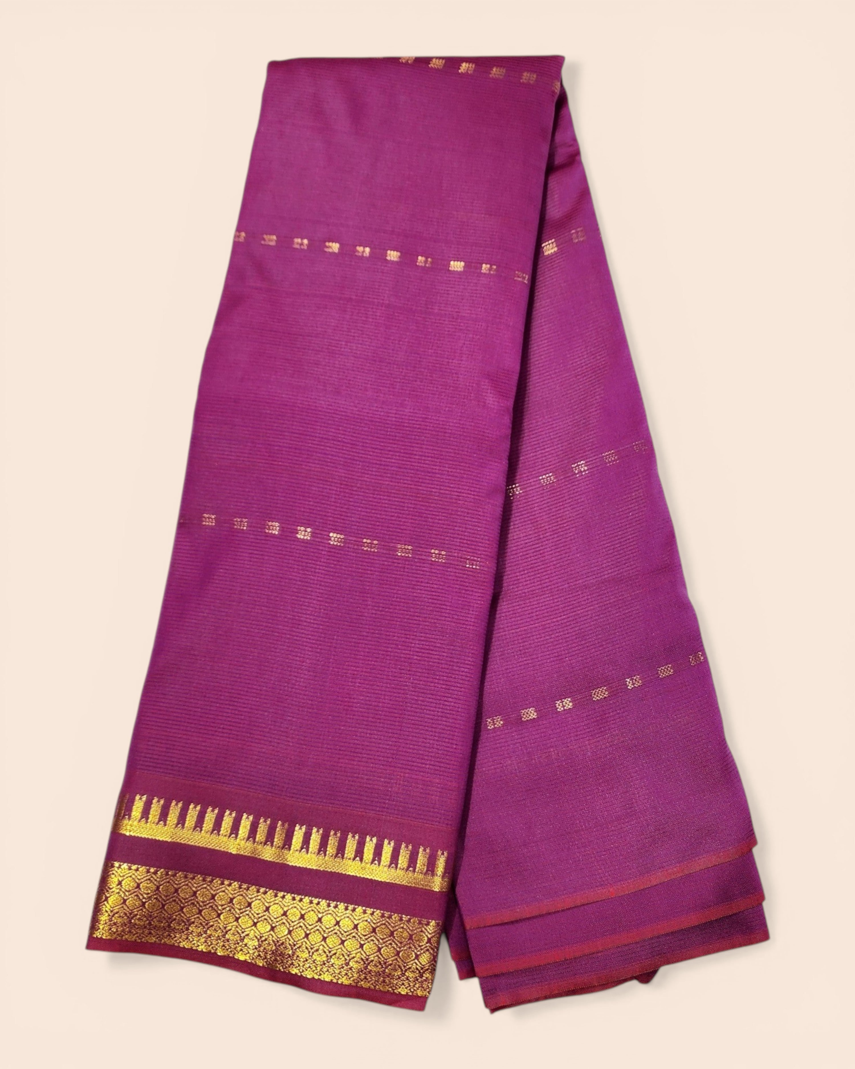 Amman Saree Cut Butta Pattu Devi Dress/Deity Dress, Om Skathi Saree, Temple Border Swamy Saree (6 Yards )