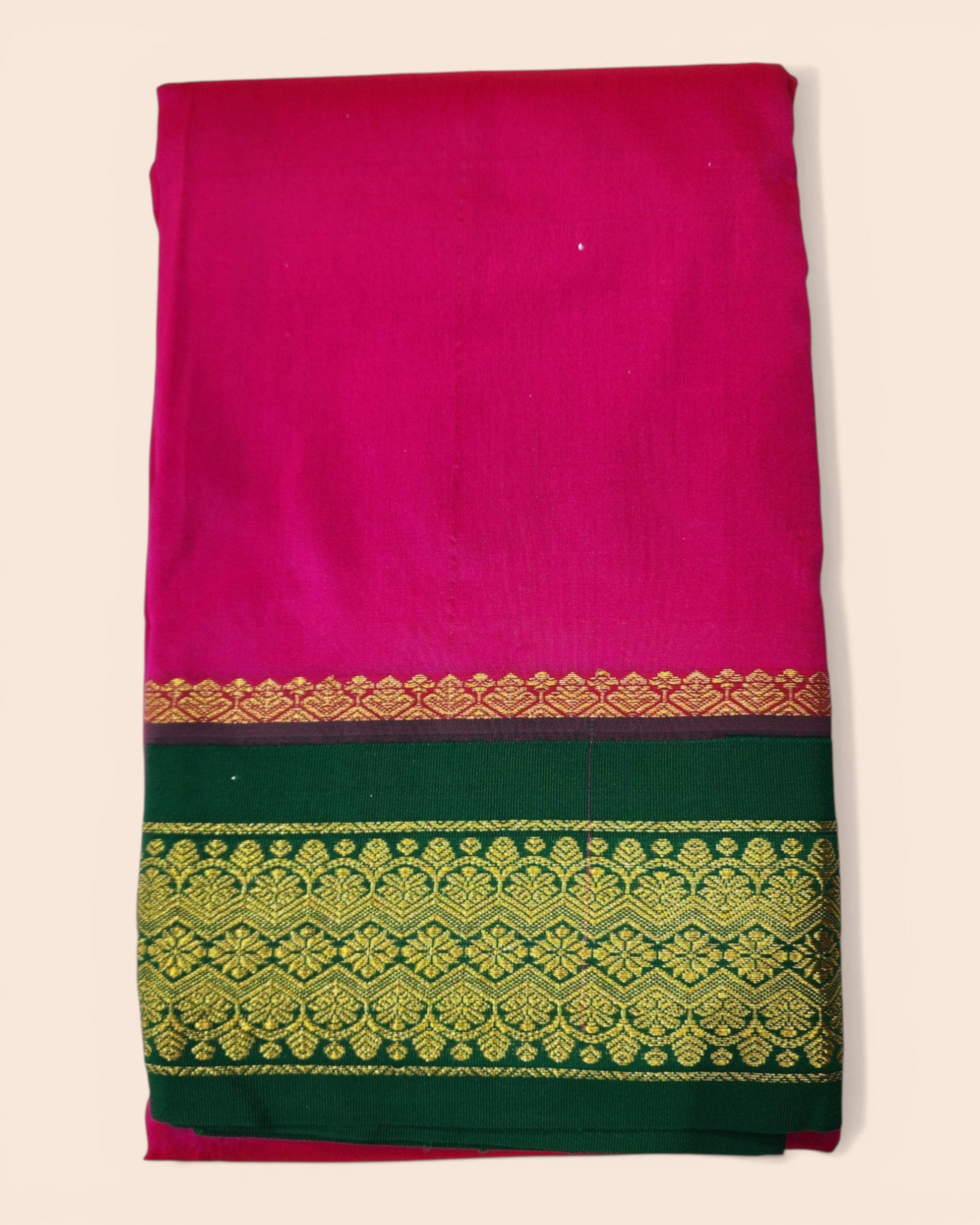 Om Skathi Amman Saree, Cut Butta Pattu Devi Dress/Deity Dress, Contrast Border Women Swamy Saree, Without Blouse