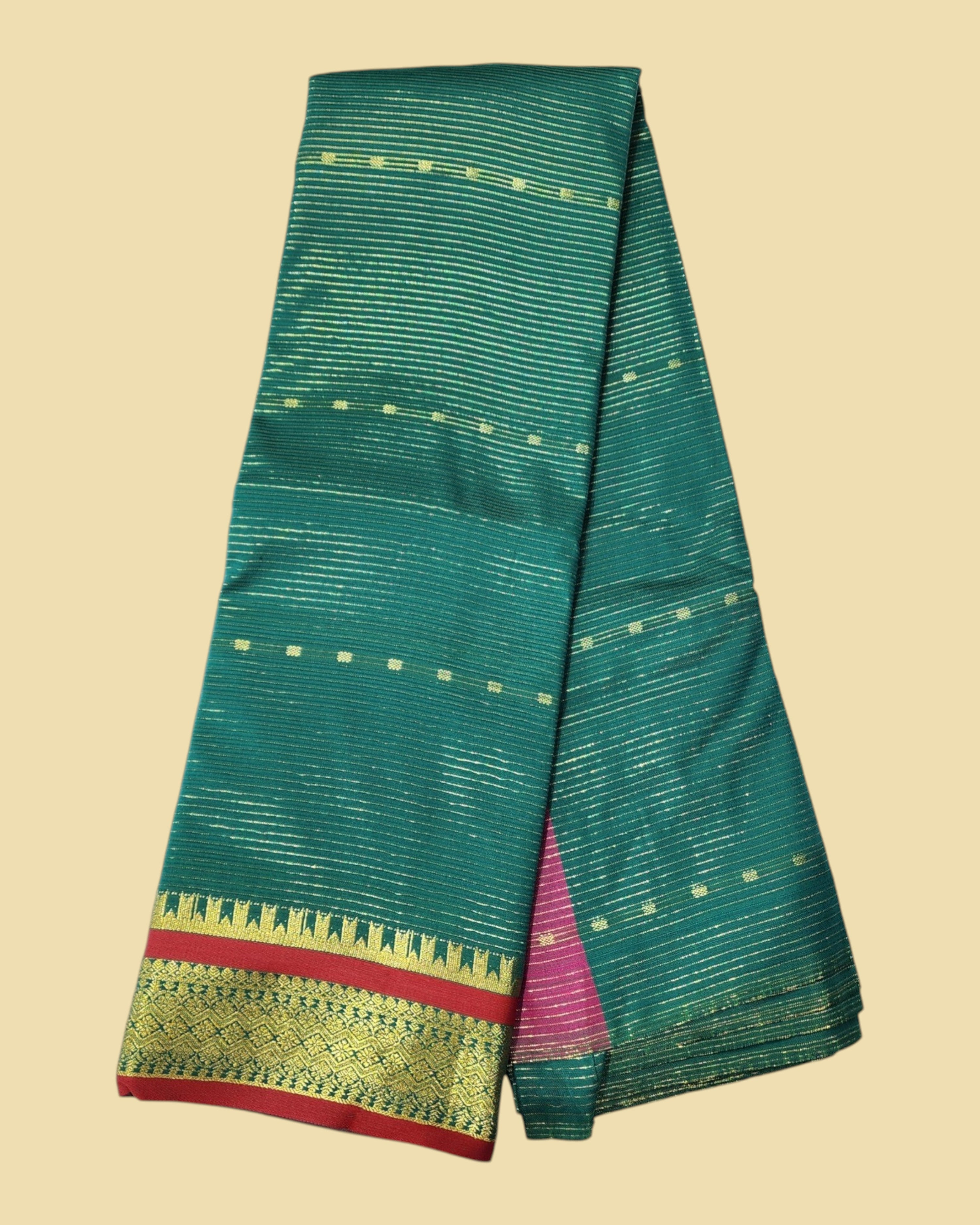 Om Skathi Amman Saree 6 Yards Cut Butta Pattu Devi Dress/Deity Dress Saree Contrast Border,Women Swamy Saree