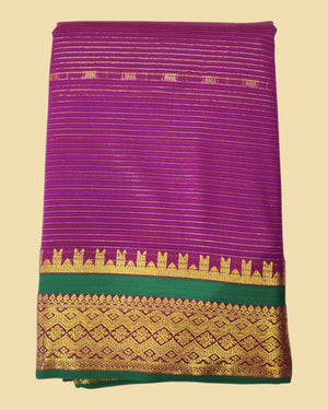 Om Skathi Amman Saree 6 Yards Cut Butta Pattu Devi Dress/Deity Dress Saree Contrast Border,Women Swamy Saree