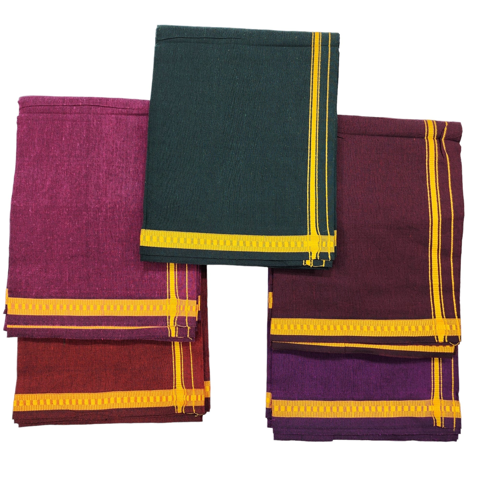 Men's Cotton Kerala Premam Colour Dhotis Cotton / 2.0meter Free Size