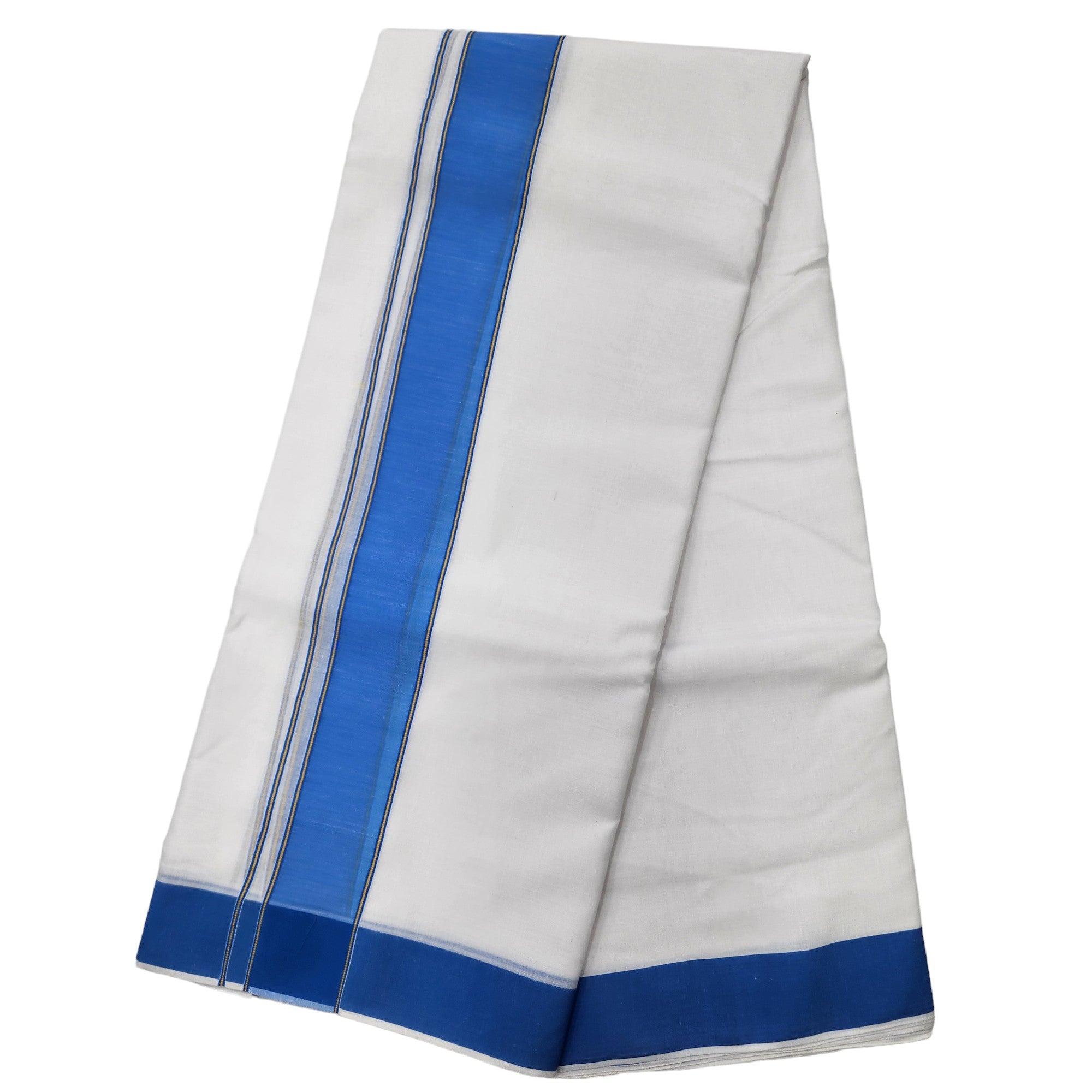 Dhoties Men's Traditional Pure Cotton Bleached White Dhoti With Cotton Color Border Size 9X5 (or) 4.15 Mtr Dhoti with 2.30 Mtr Angavastram