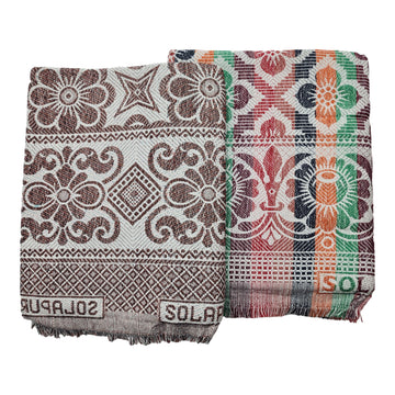 Cotton Single Size 300 TC Solapur Chaddar Blanket, Multy Colour, Pack of 1, Skinfriendly