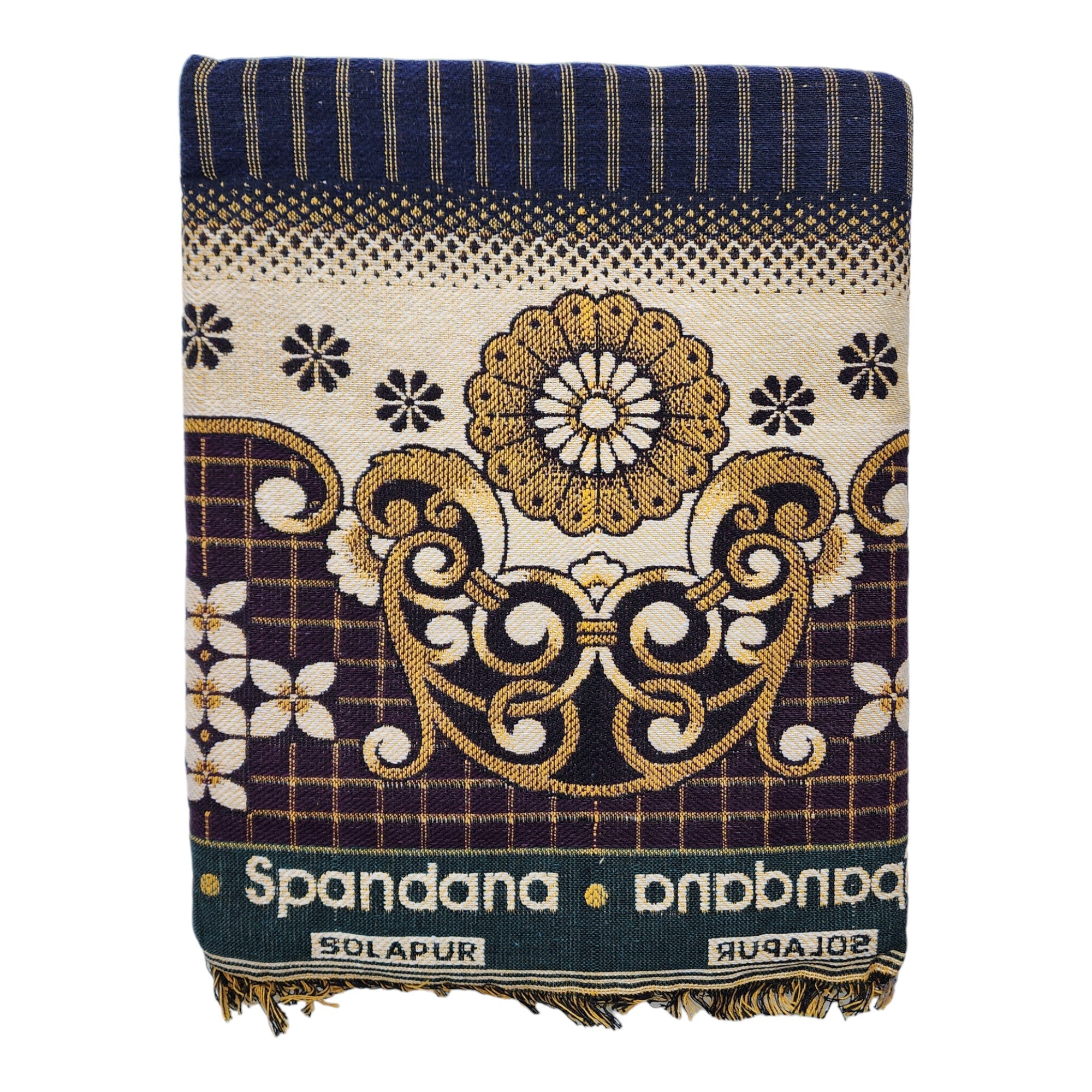 AMBIKA Stores Cotton 300 TC SOLAPUR CHADDAR Blanket (60" X 90"_ Multicolor) (Pack of 1 SET TO  5 SETS) Used As Blanket, BedSheet and Travel