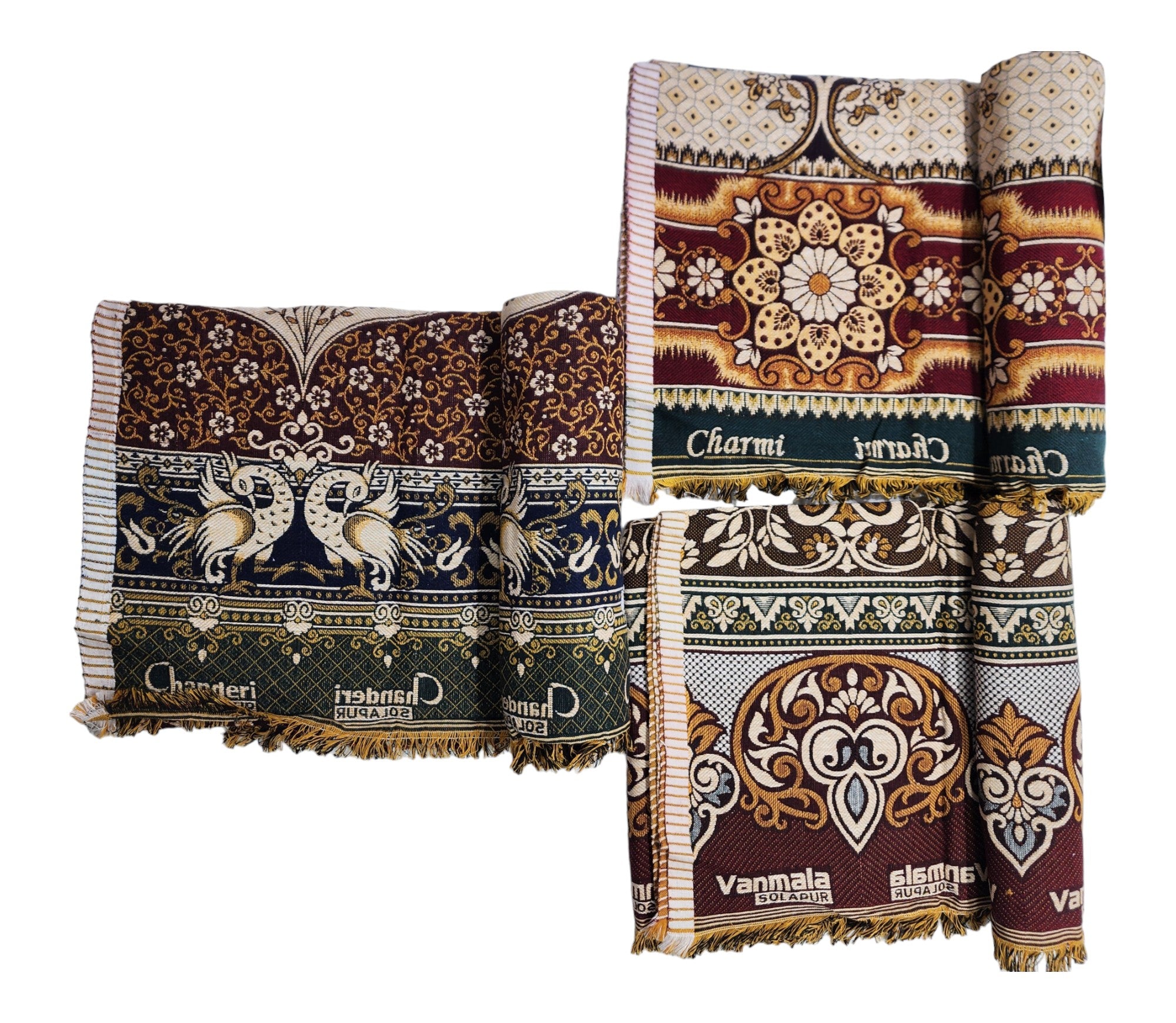 AMBIKA Stores Cotton 300 TC SOLAPUR CHADDAR Blanket (60" X 90"_ Multicolor) (Pack of 1 SET TO  5 SETS) Used As Blanket, BedSheet and Travel