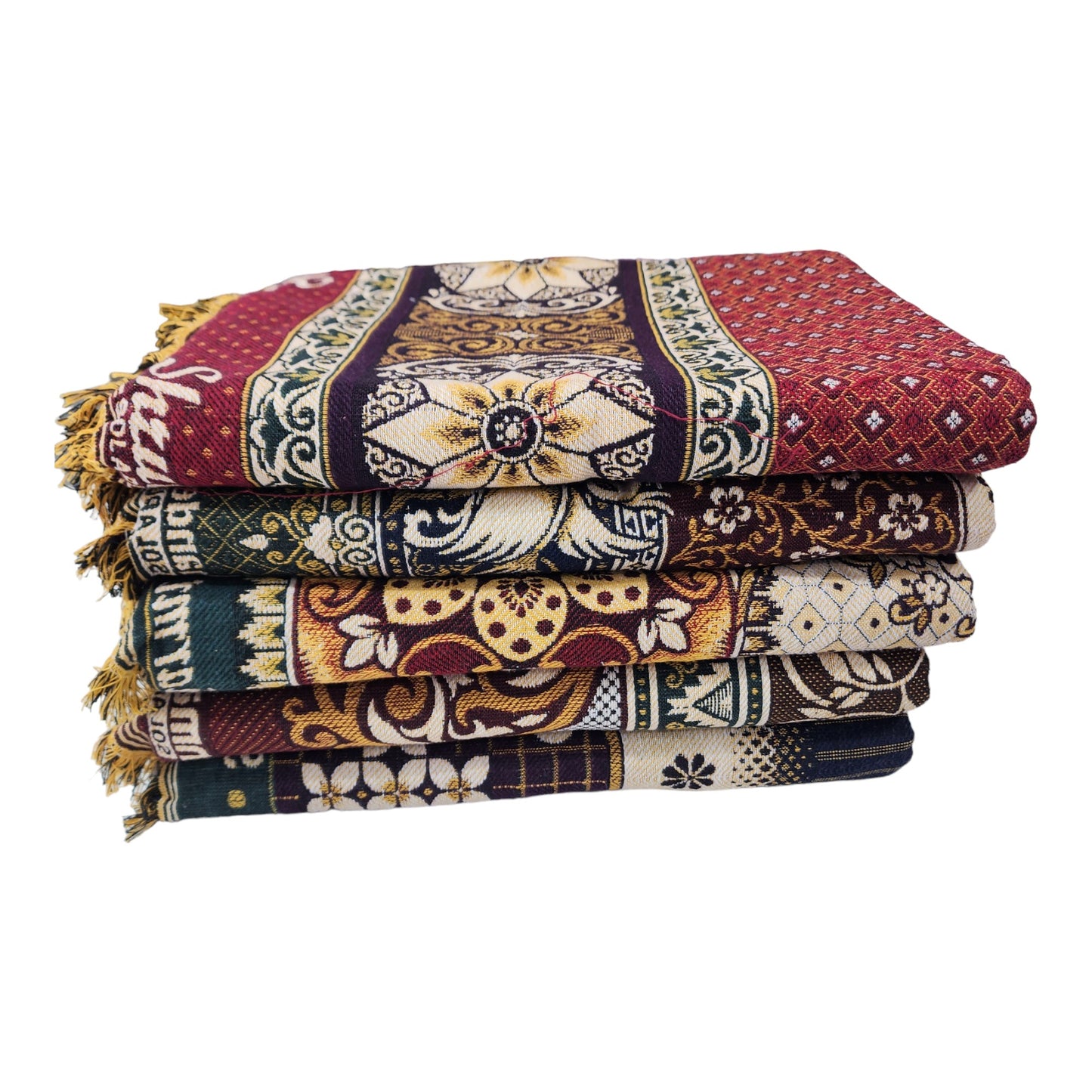 AMBIKA Stores Cotton 300 TC SOLAPUR CHADDAR Blanket (60" X 90"_ Multicolor) (Pack of 1 SET TO  5 SETS) Used As Blanket, BedSheet and Travel