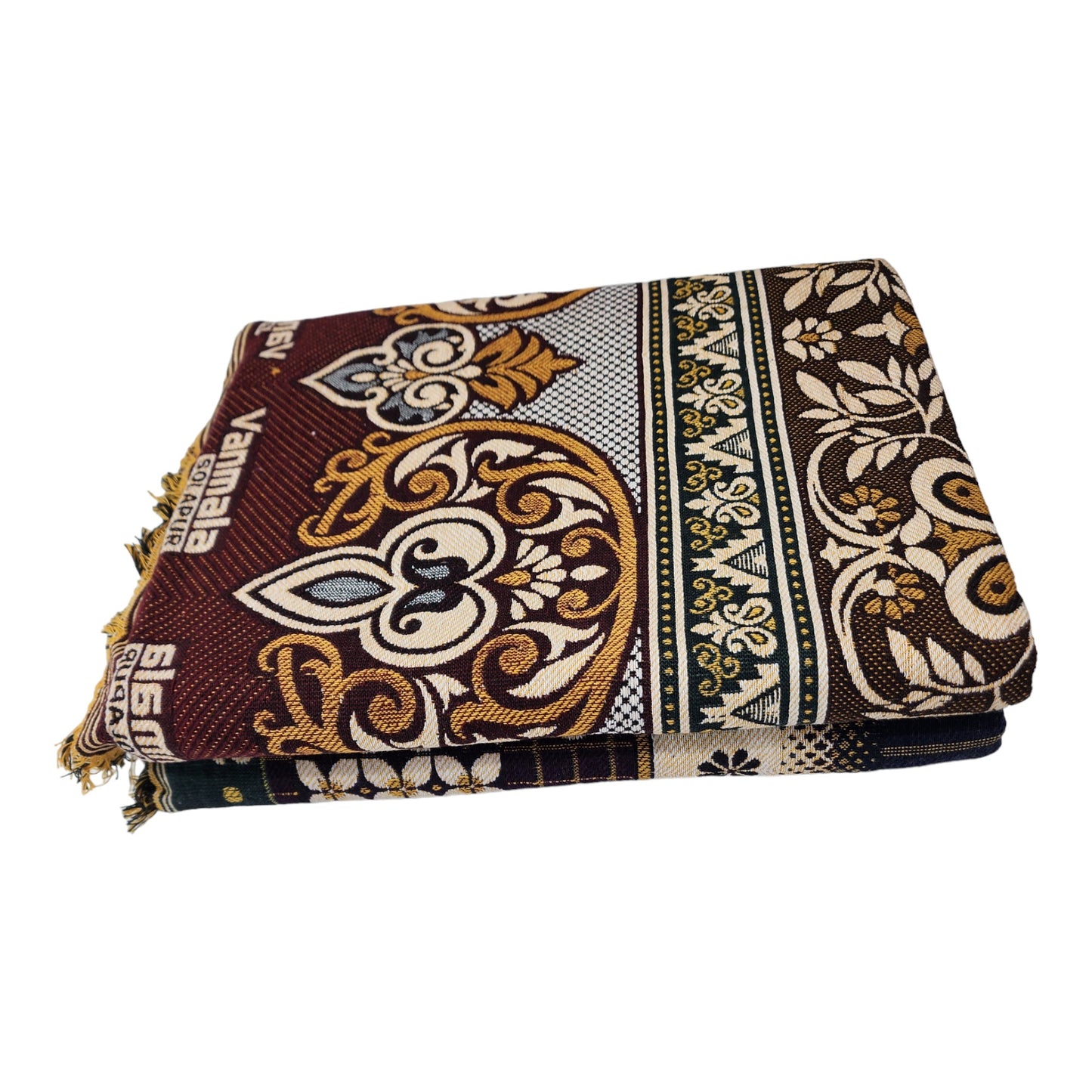 AMBIKA Stores Cotton 300 TC SOLAPUR CHADDAR Blanket (60" X 90"_ Multicolor) (Pack of 1 SET TO  5 SETS) Used As Blanket, BedSheet and Travel