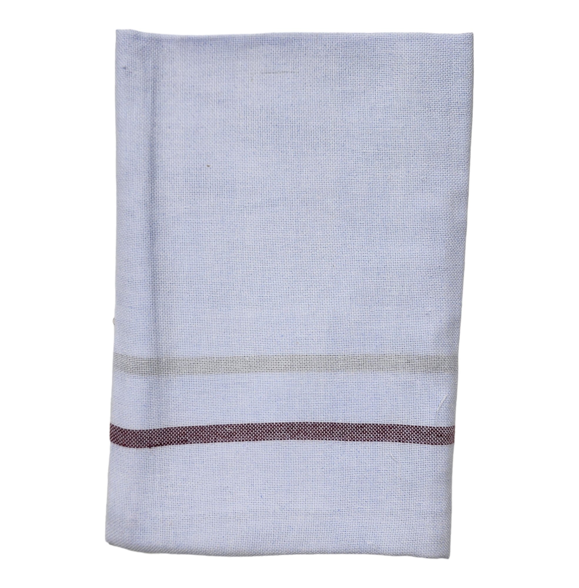 Kerala Traditional Cotton Bath Towel/Thorthu | Kerala Thorth End Stitched | White Bath Towel