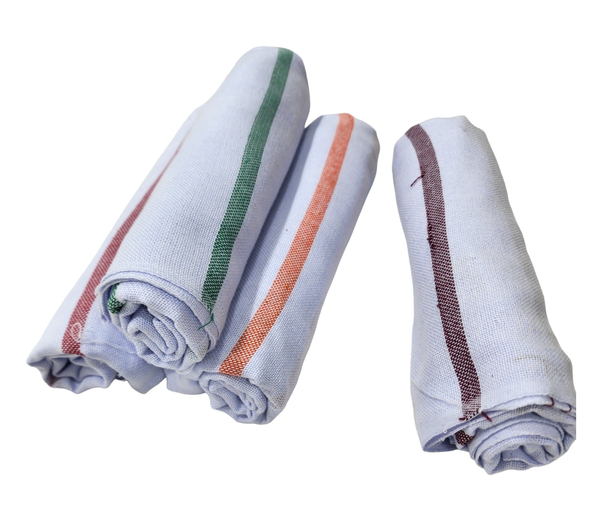 Kerala Traditional Cotton Bath Towel/Thorthu | Kerala Thorth End Stitched | White Bath Towel