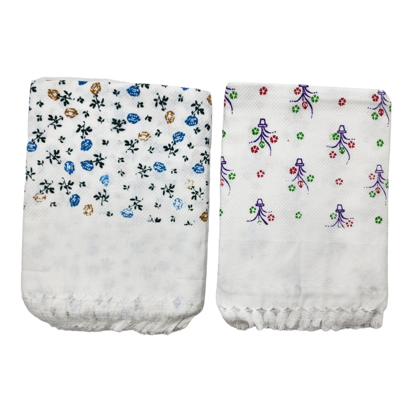 White Cotton Bath Towels Light Weight, Fast Absorbing, Pure Cotton Kerala Jari Thorthu/Bath Towel/Gamcha Large Size, Combo Set Pack of 2 Pieces(Hot Washable) 75 X 150cm (30X60 Inches)