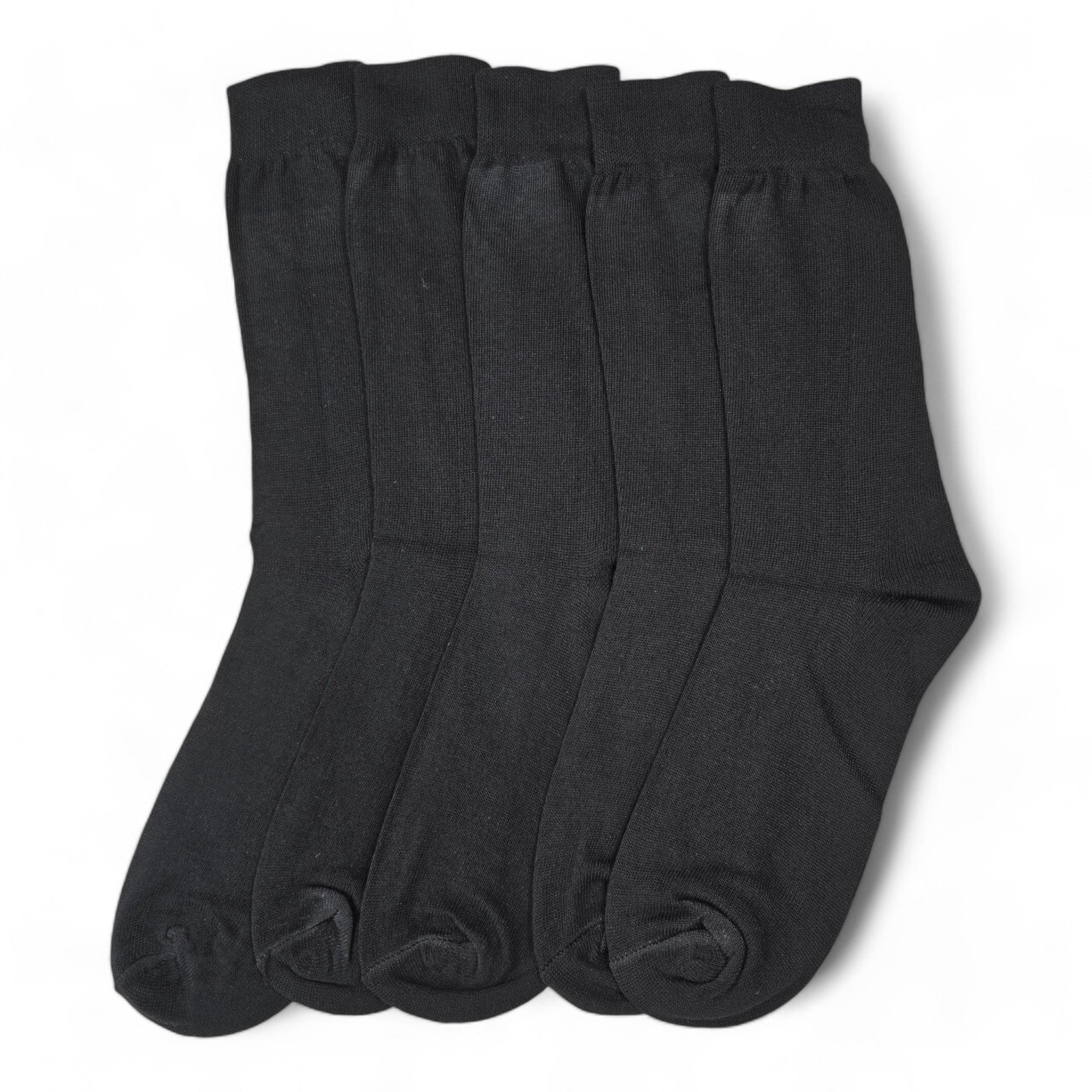 Boys and Girls Full Length Plain Black Plain Organic Combed Cotton School Socks (Pack of 5 Pairs)