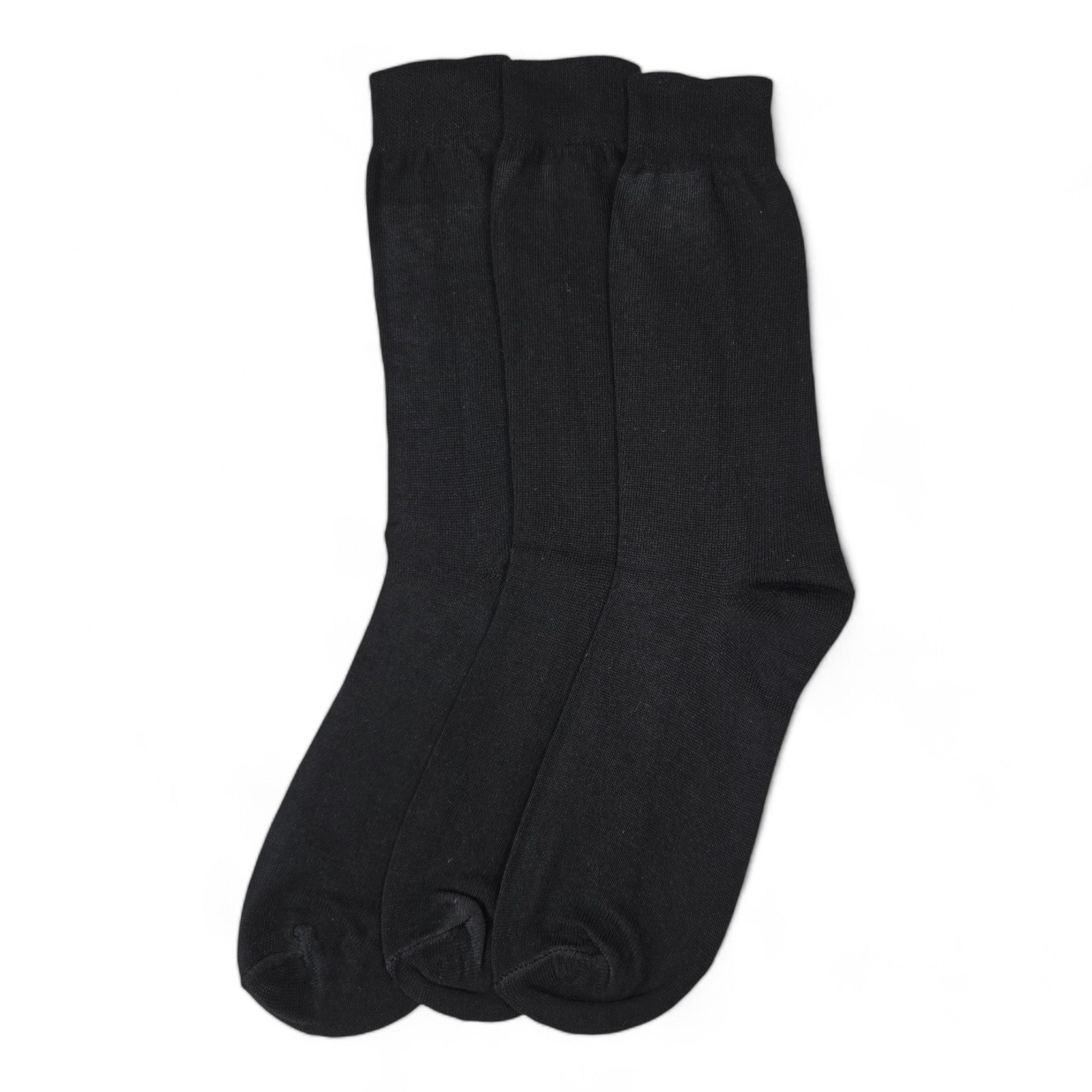 Boys and Girls Full Length Plain Black Plain Organic Combed Cotton School Socks (Pack of 5 Pairs)