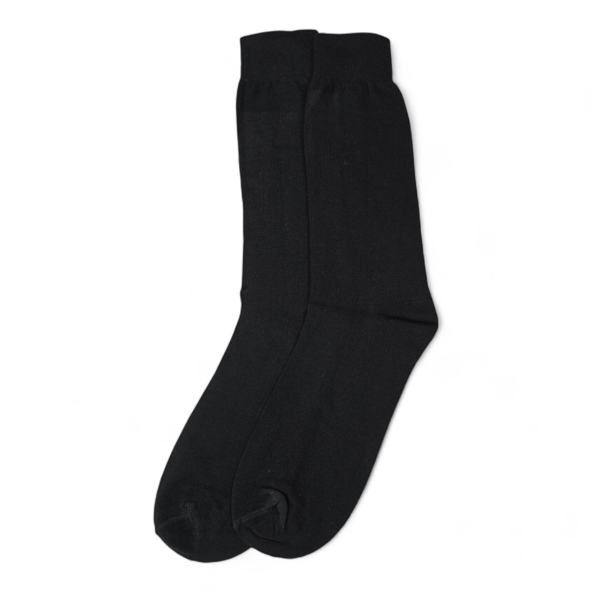 Boys and Girls Full Length Plain Black Plain Organic Combed Cotton School Socks (Pack of 5 Pairs)