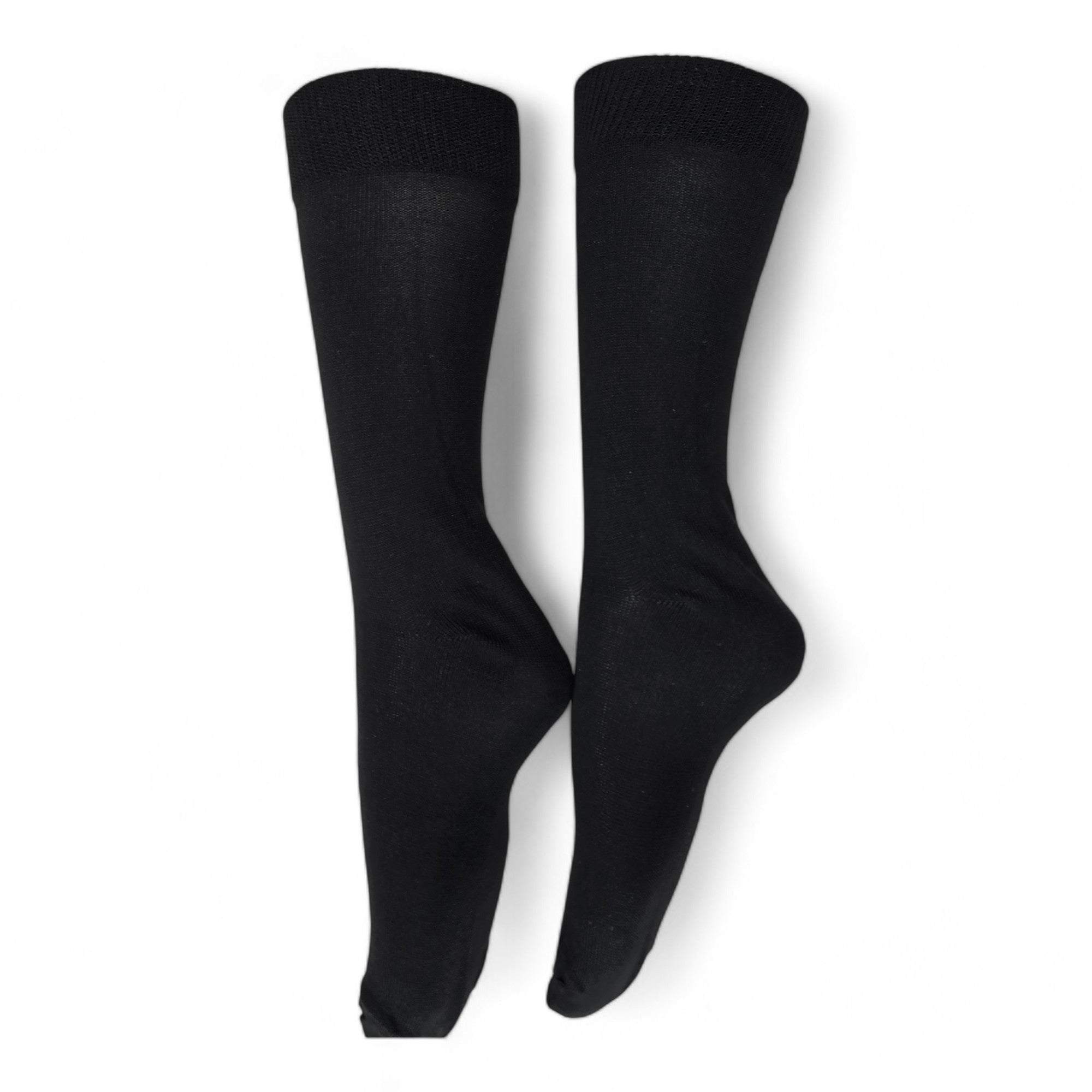Boys and Girls Full Length Plain Black Plain Organic Combed Cotton School Socks (Pack of 5 Pairs)