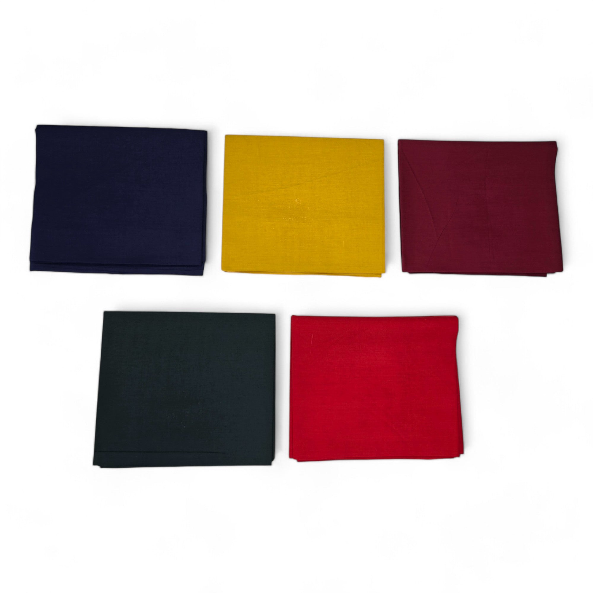 Cotton Blouse Material 1Meter Unstitched | Rubia Premium Plain 2 * 2 Blouse Piece Material Cotton 1 meter Multicolour Blouse Piece Material - Pack of 5