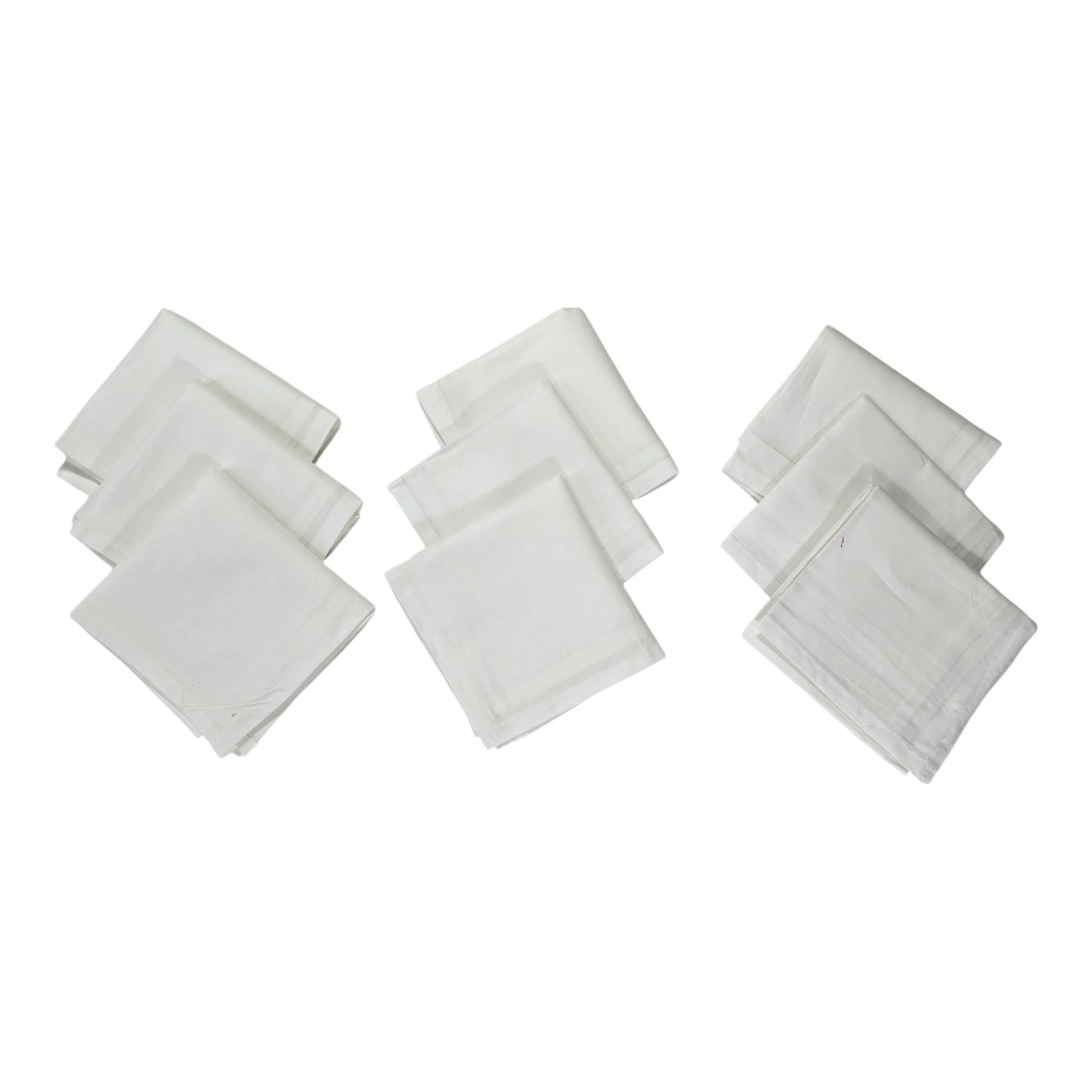 READYMADES Cotton Premium Collection Handkerchief|Easy Wash & Premium Cotton Fabric|Plain & Solid Color|Size 44 x 44 CM (White)