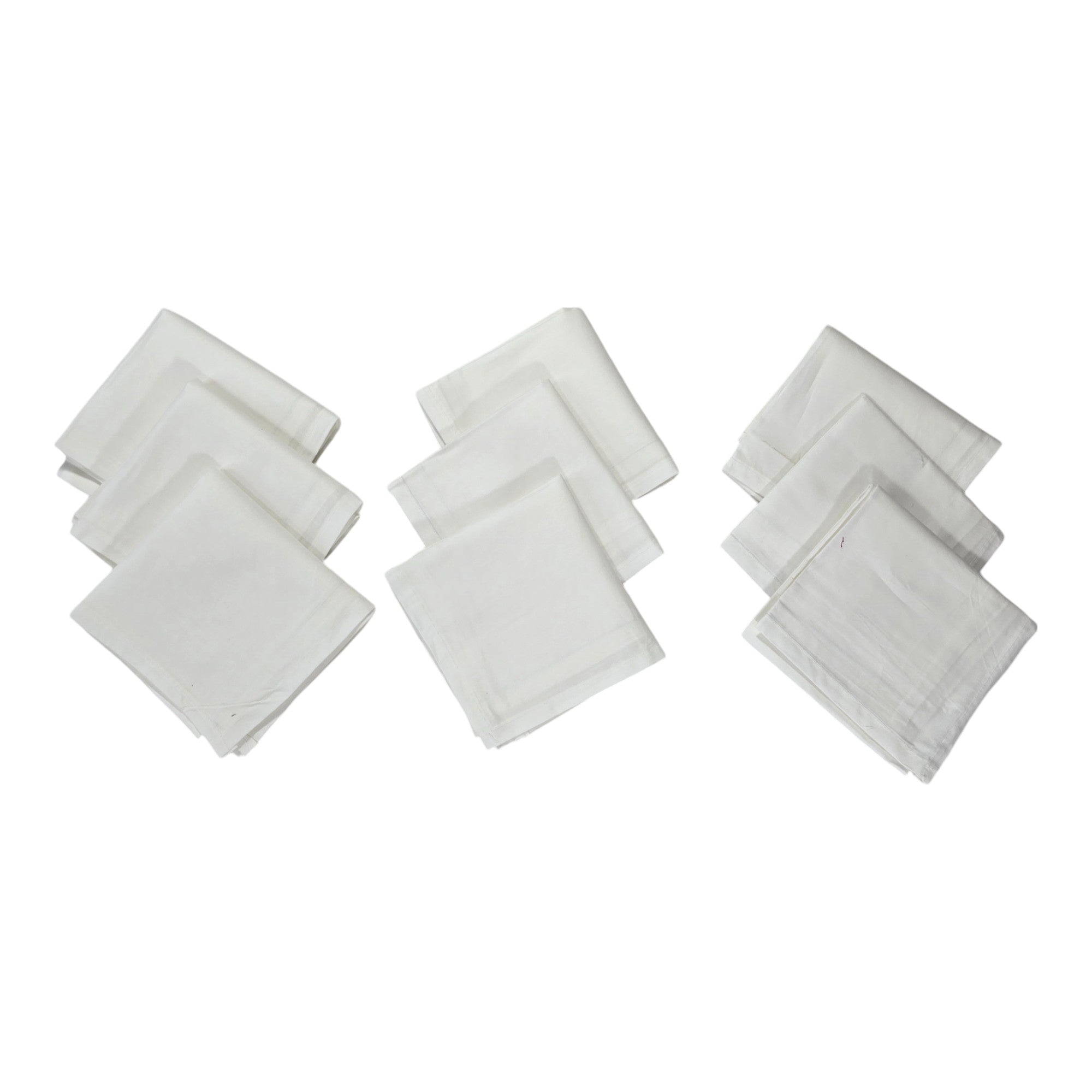READYMADES Cotton Premium Collection Handkerchief|Easy Wash & Premium Cotton Fabric|Plain & Solid Color|Size 44 x 44 CM (White)