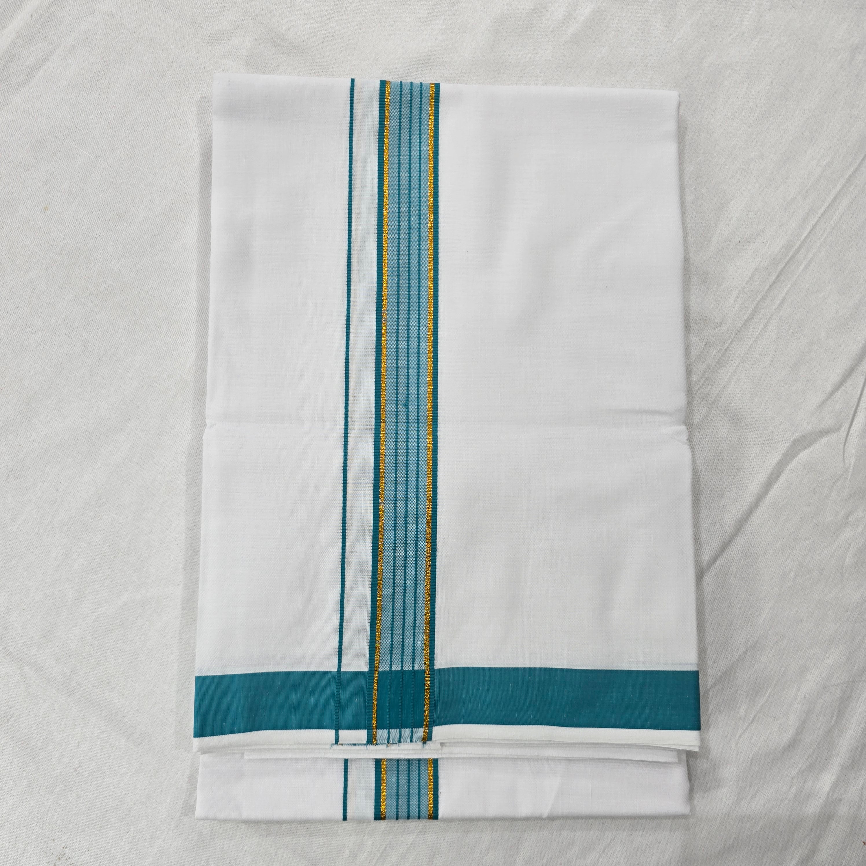 Combo of Shirt and Dhoti | Traditional Wedding Set for Men -  teal blue